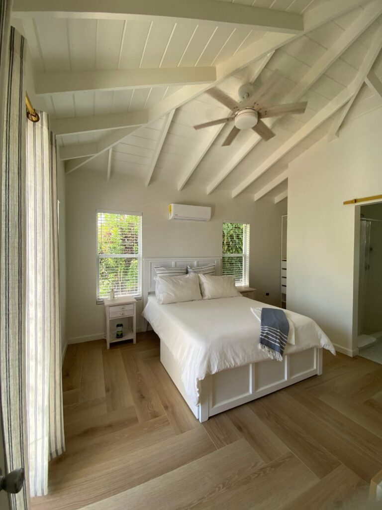 Master bedroom in Sunrise Turtle at Four Turtles Villas 